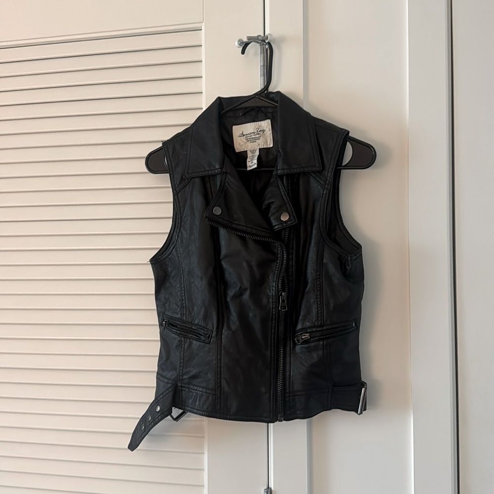 Black American Rag Leather Vest